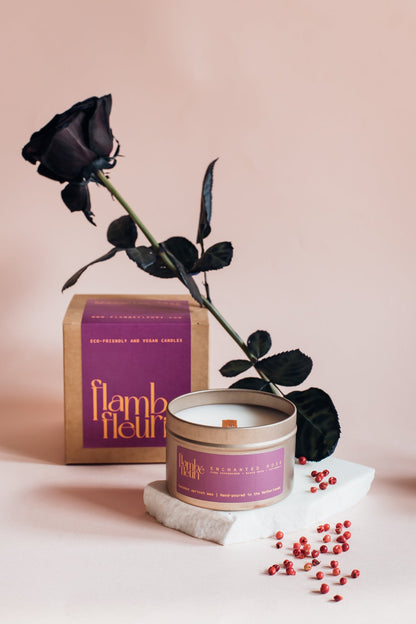 Enchanted Rose – geurkaars - wevelnit