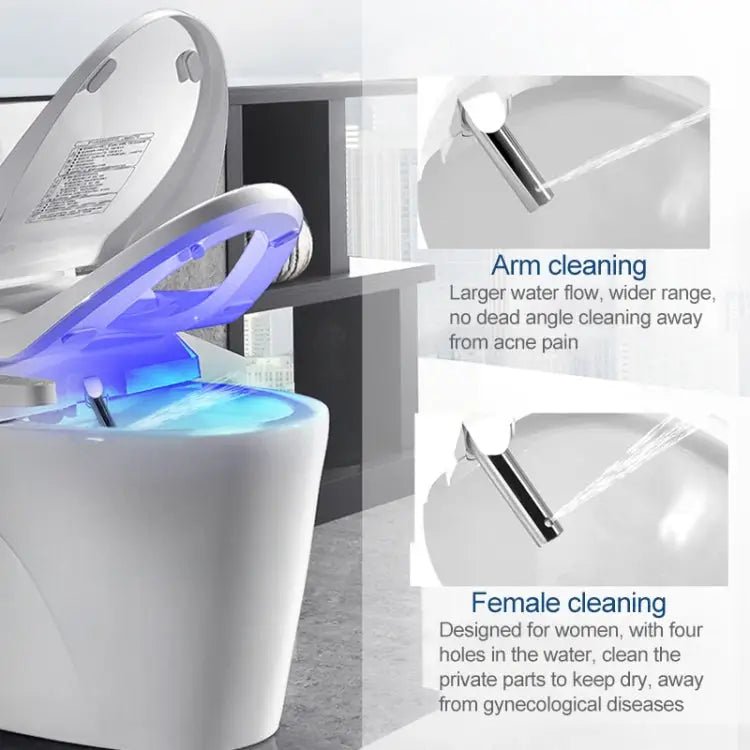 U Shape Multi - function Bathroom Automatic Cleaning Heating Intelligent Flush Toilet Cleaner Cover - wevelnit