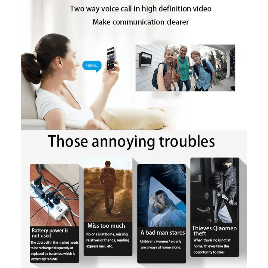 Home VS - M2 HD 720P Security Camera Smart WiFi Video Doorbell Intercom - wevelnit