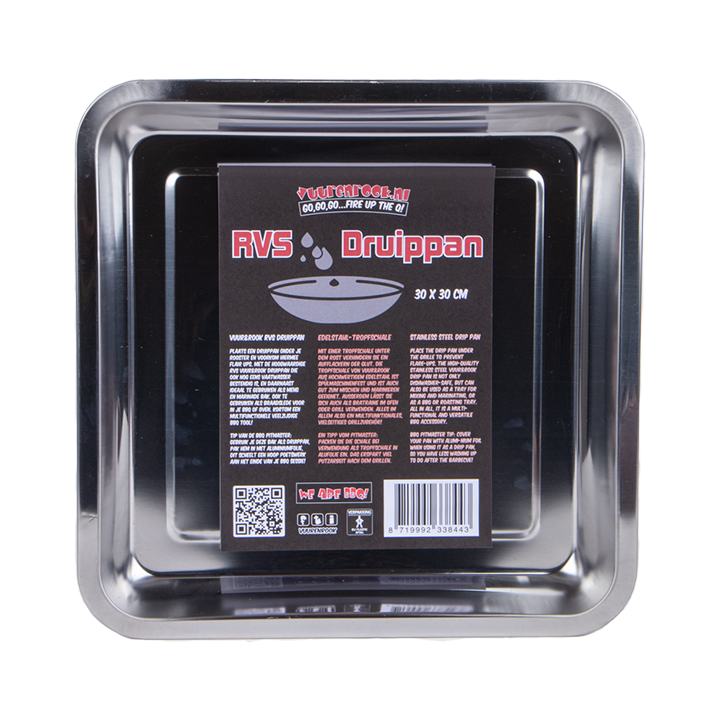 Vuur&Rook RVS Druippan 30 x 30 cm - wevelnit