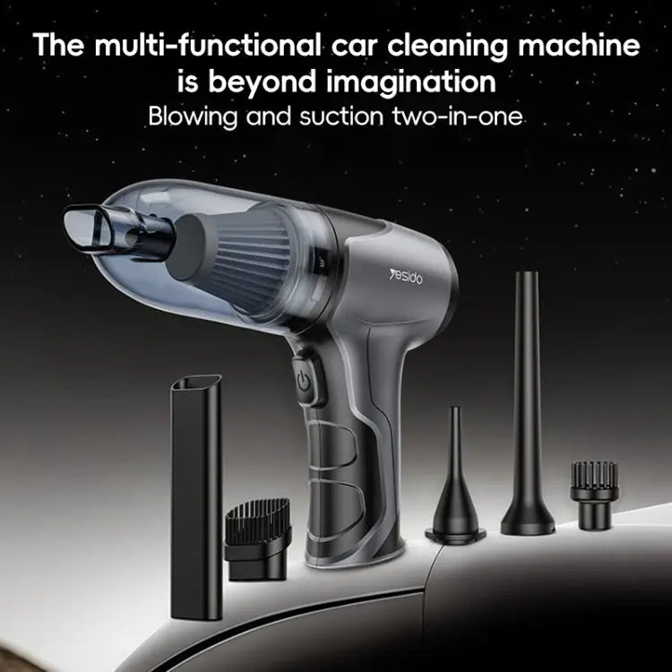 Yesido VC08 Dual - Purpose Car Vacuum Cleaner – Blowing & Suction (Black) - wevelnit