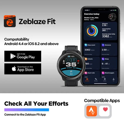 Zeblaze Stratos 2 Lite – GPS-sporthorloge, 5 ATM waterdicht